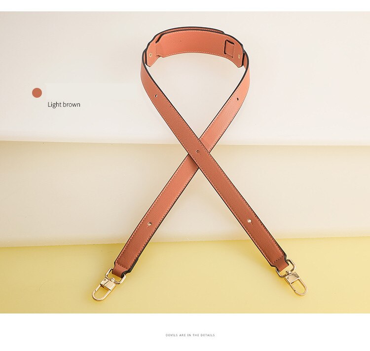Mærke taske strop justerbar skulder crossbody strop til håndtaske læder taske pu strop taske tilbehør bælte til taske bolso mujer: Lysebrun alm