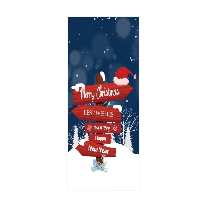 2pcs/set 3D Merry Christmas Sign Decorative Door Sticker Waterproof Self Adhesive Wallpaper Wall Mural Decal