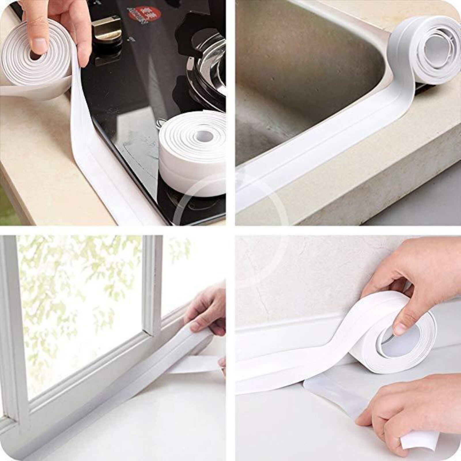 Cinta de sellado para ventanas de baño, adhesivo impermeable para pared, costura autoadhesiva para cocina, 3,2 m x 3,8 cm #35