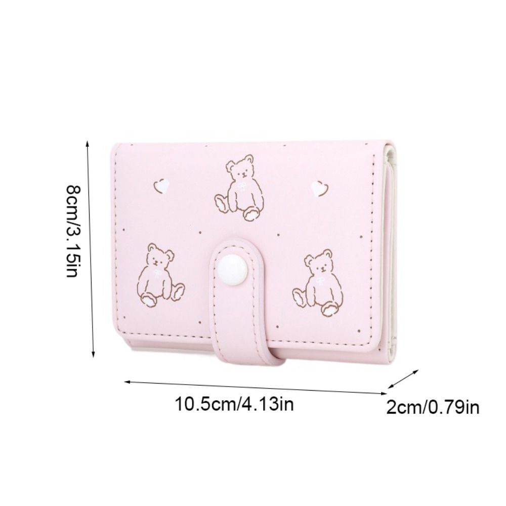 Kreative Bär Drei-fach Brieftasche Cartoon Koreanischen Stil Kurze Brieftasche PU Leder Karte Halter Frauen Geldbörse Student