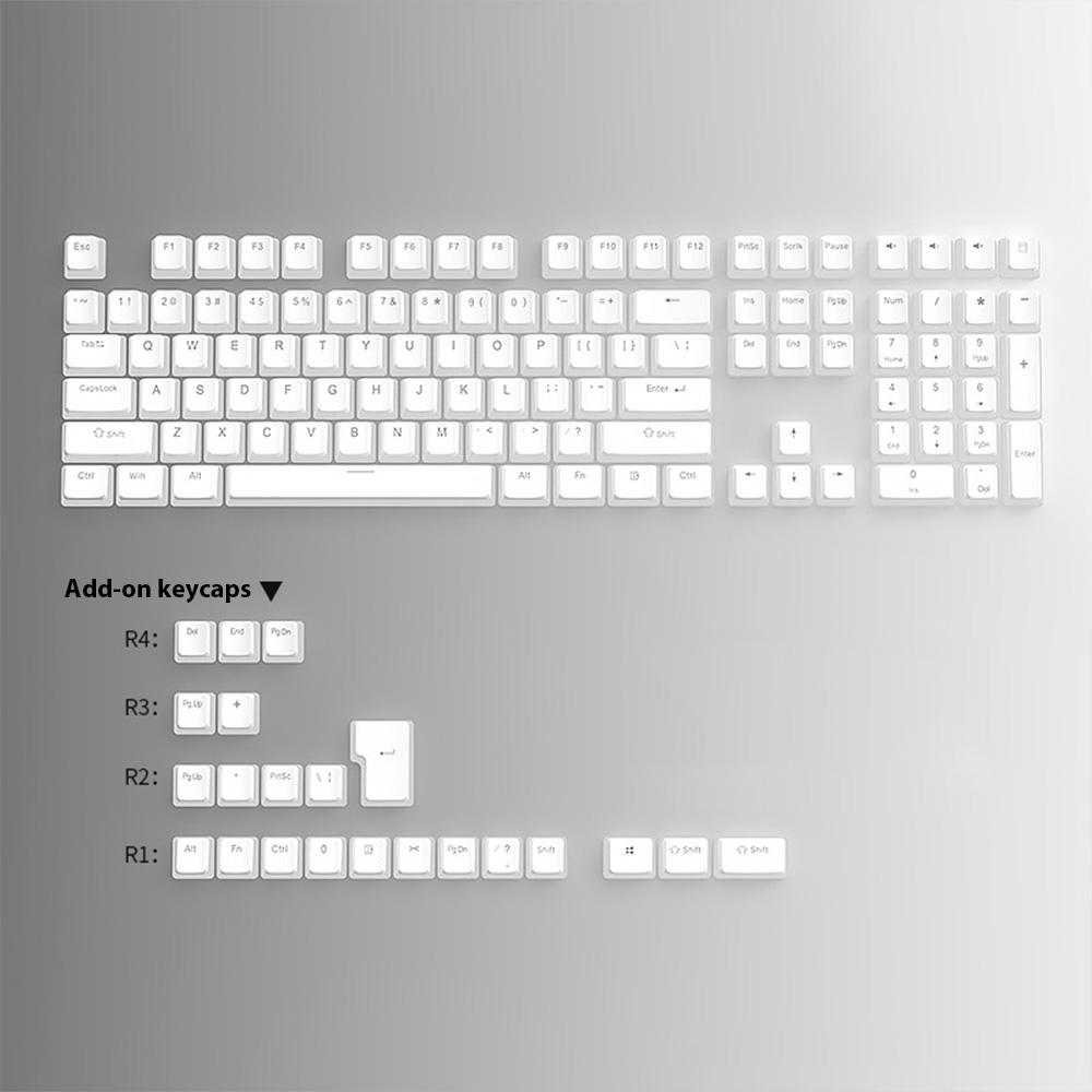 130 Toetsen Pudding Keycaps Voor 61 68 84 87 96 98 100 104 108 Toets Rgb Mechanisch Toetsenbord Pbt Double Shot Mteria Keyboard Keyboard Caps: WHITE