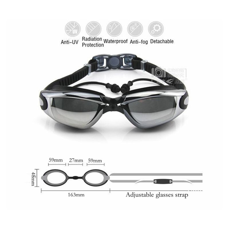Myopie Schwimmen Brille Mit Hut Ohr Stecker Nase Clip Anzug Wasserdichte Optische Schwimmen Tauchen Gläser Anti-nebel Dioptrien Schwimmen brillen Pool