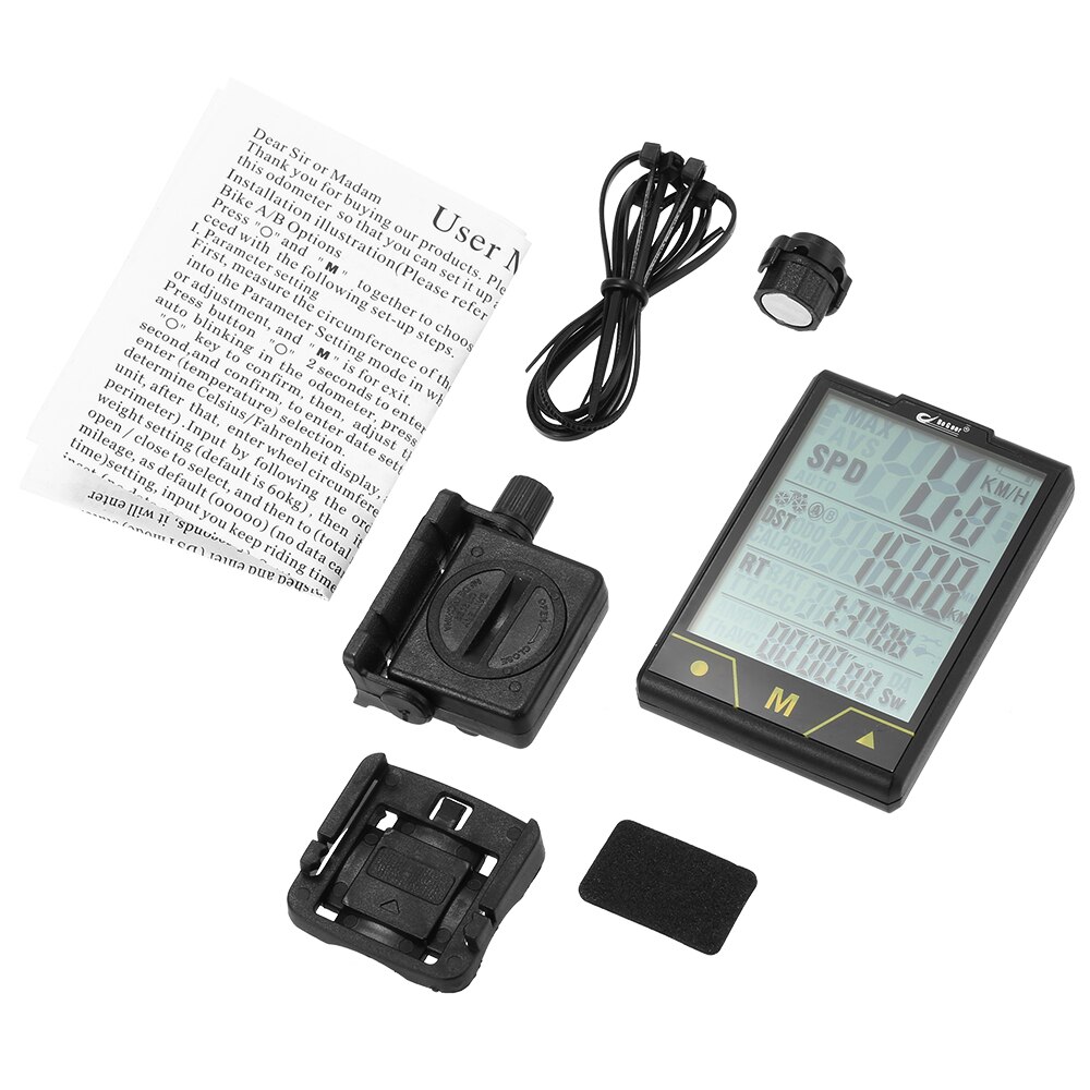 Velocímetro de Bicicleta multifuncional para ordenador de bicicleta inalámbrico/luz de fondo con cable odómetro de ciclismo impermeable con Sensor de cadencia: wireless