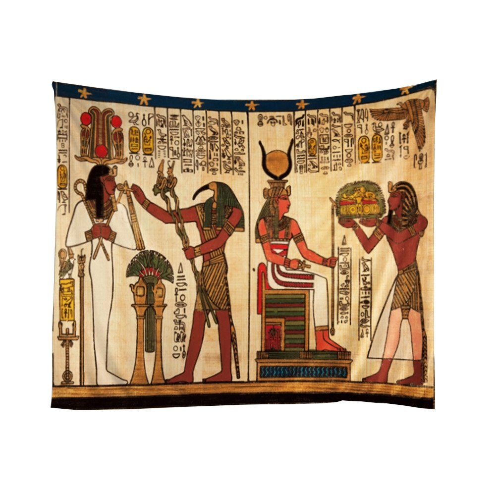 Ancient Egyptian Ethnic Tribal Totem Art African Anubis Wall Hanging for Bedroom Polyester Fabric