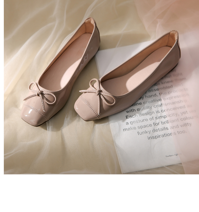 Scarpe basse donna ballerine punta tonda papillon scontrino in poi ballerine mocassini pigri mocassini scarpe casuale da donna 2024: Beige / 38