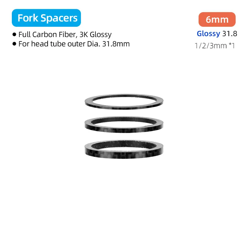 31,8mm Gabel Headset Carbon Spacer MTB Fahrrad Lenker Vorbau Rise Up Einstellen Unterlegscheiben 3K Glänzende Faser Lenkung DIY Zubehör: Rot
