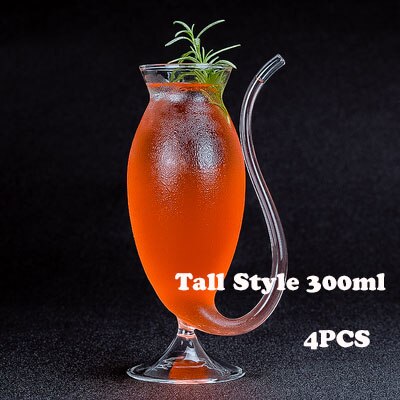 4PCS Cocktail Glass Martini Champagne Glasses Set of 4: Hight 300ml set of 4