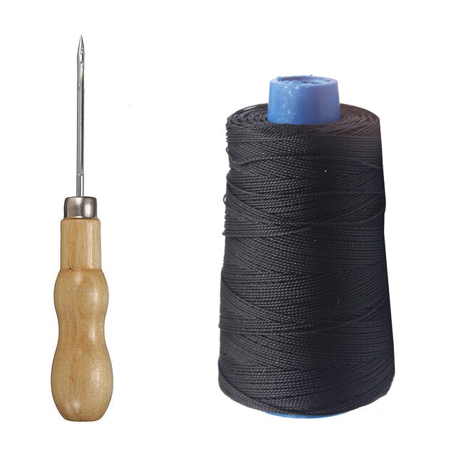 300m nylon sytråd læder syning vokset tråd & amp; træhåndtag syning syl til reparation sko håndsyning syværktøj: 3