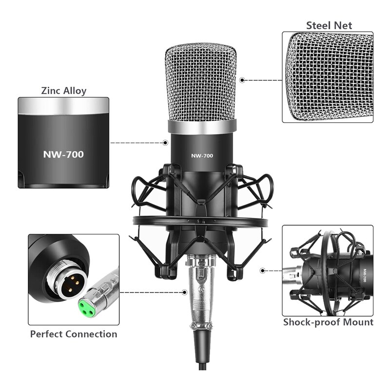 Studio Broadcasting & Recording Condenser Microphone BM-700 Condenser Microphone
