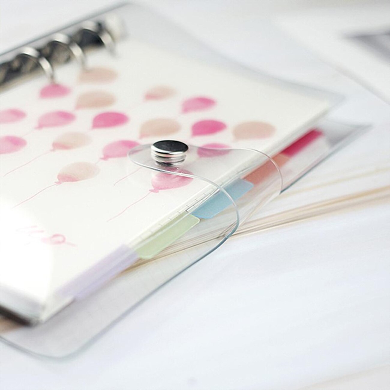 PVC A5/A6/A7 Folder Transparent Plastic Notebook Loose Leaf School Office Supplies File Organizer Storage Folder