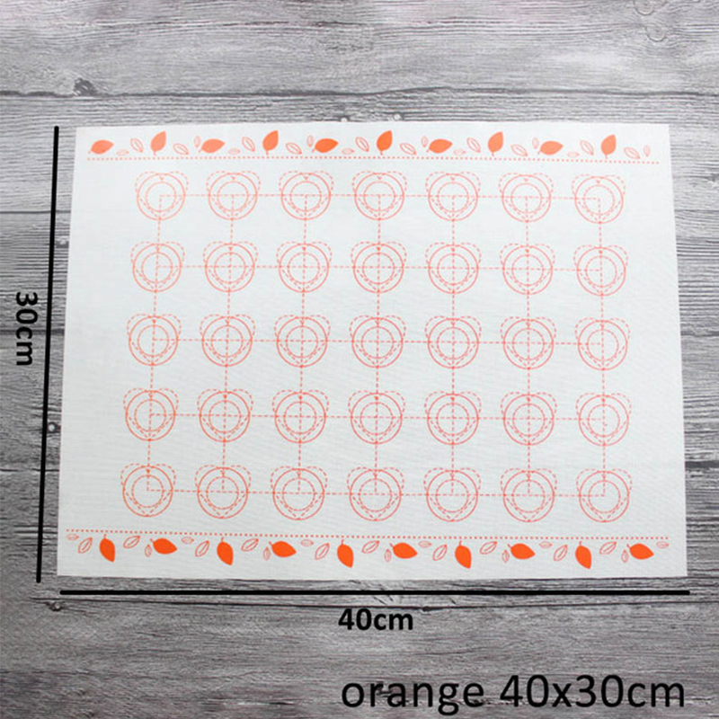 Deeg Gebak Cake Vel Bakvormen Bakken Mat Macarons Non-stick Pasta Tool Cake Maken Gereedschap Rolling Pad Gebak Oven: Orange 40x30