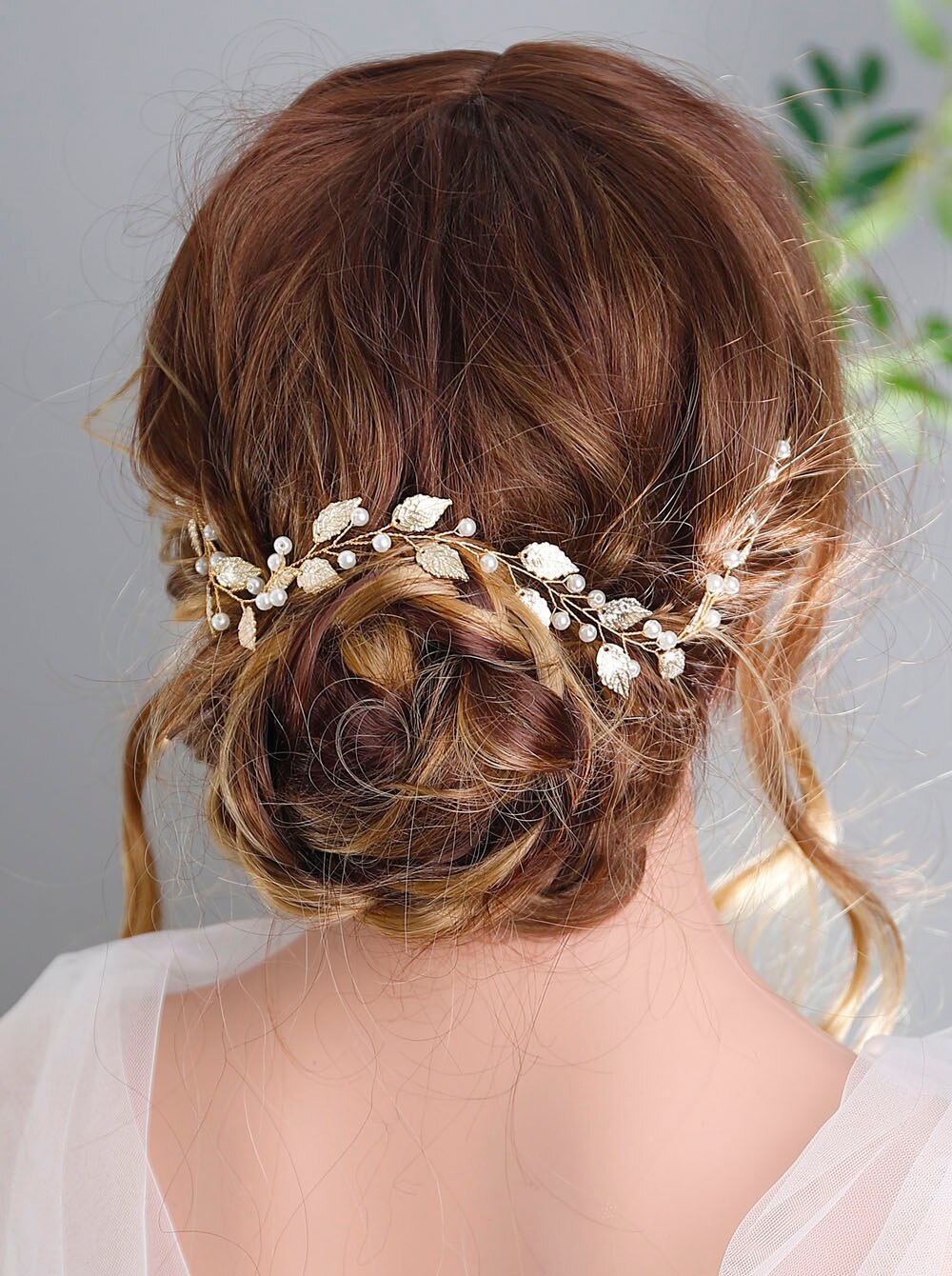Diadema Retro con hojas y perlas para mujer o niña, accesorios nupciales para el cabello, joyería para el cabello de boda