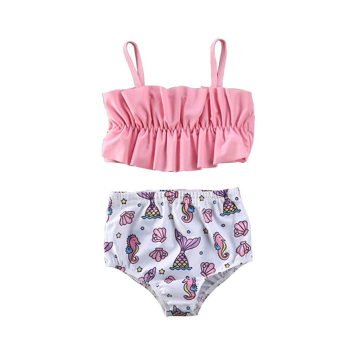 Babymeisjes peuter kinderen badmode mouwloos badpak bikini 2 stuks set cartoon badpak zomer strandkleding