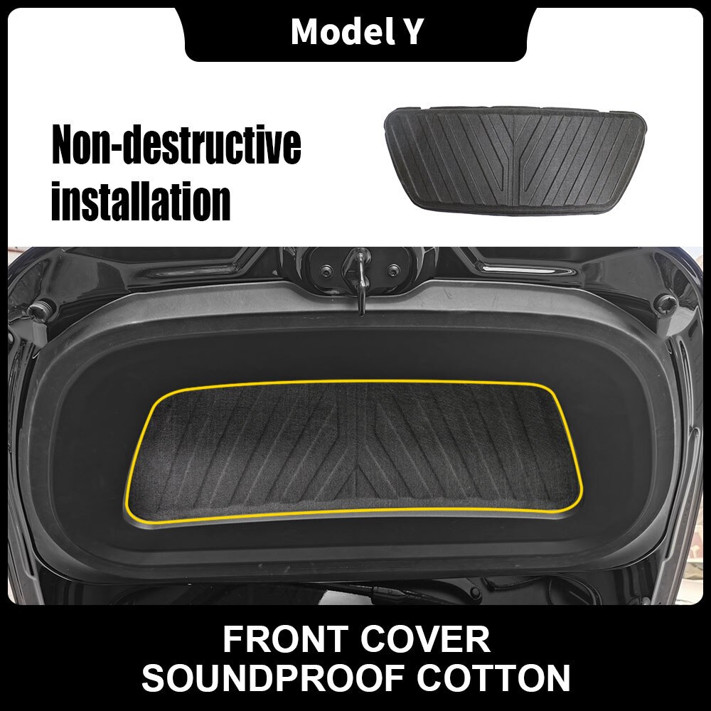Cubierta insonorizada de algodón para capó delantero de coche, almohadilla de aislamiento acústico a prueba de golpes, para Tesla modelo Y , Interior de coche, 1 unidad