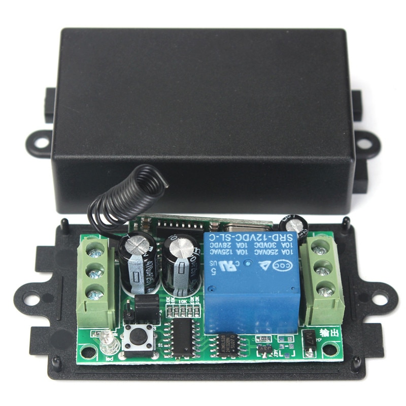Dc 12v 10a 1ch trådløs fjernbetjening switch systemmodtager sender 2 knapper vandtæt fjernbetjening 433 mhz