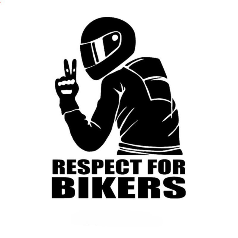 1 pz 15x11 CM Rispetto Biker Adesivo Per On Auto Moto Vinile 3D Adesivi Moto Vinile 3D adesivi e decalcomanie