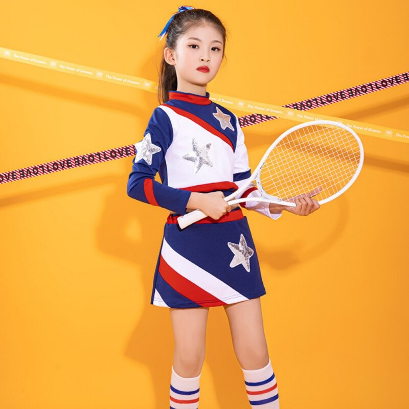 Girls Cheerleading Uniforms Basketball Soccer Cheer Leader Costume Suit Cheerleading Uniforms Sports Clothes Sport