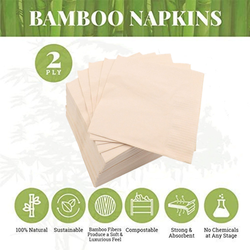 Serviettes de table en papier 100 % compostables et écologiques, parfaites pour les repas, les boissons ou les cocktails quotidiens jetables