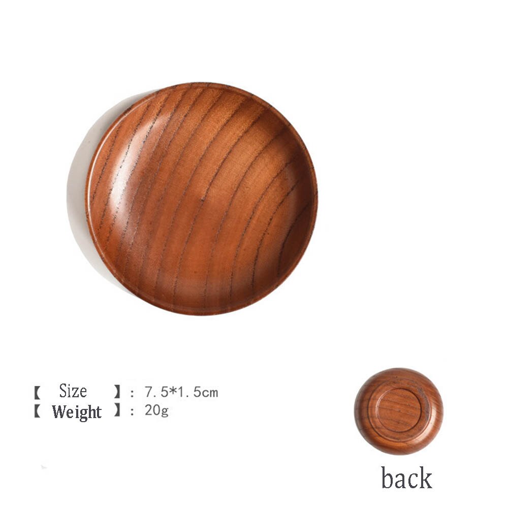 Japanese Style Round Wood Dessert Plate Fruit Dishes Saucer Tea Tray Dessert Dinner Plate Home Tableware