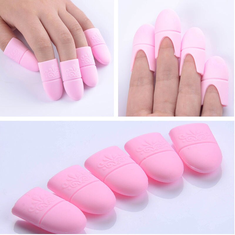 5 Stks/set Uv Silicon Gel Polish Remover Wraps Soak Off Vinger Strakke Cap Clip Nail Gel Polish Remover Tips make Up Gereedschap TSLM2