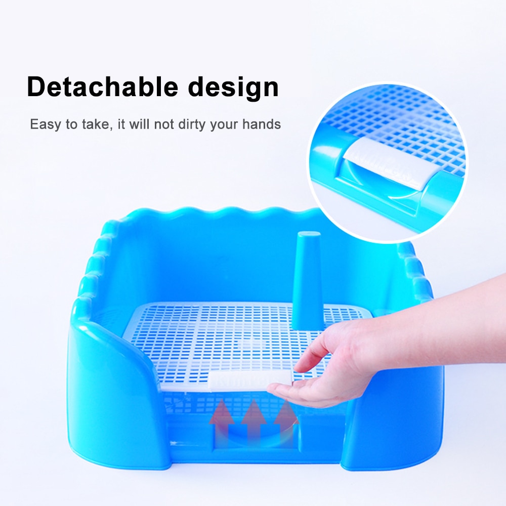 Bandeja portátil para baño para perros mascota, inodoro con rejilla para mascotas, con valla, poste para orinar, producto para orinal de Mascota, accesorios para perros de 2 tamaños