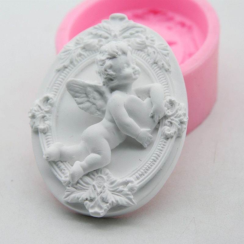 Moule à gâteau en Silicone 3D en forme d&#39;ange, décoration de savon, de bonbons, de chocolat, outil de gâteau Fondant, plâtre, artisanat en argile