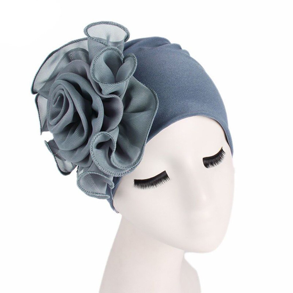 Kvinder damer retro store blomster hat turban hat kasket luv kasket blomster hat turban rand hat monteret luv kasket freeship #t2: Grå