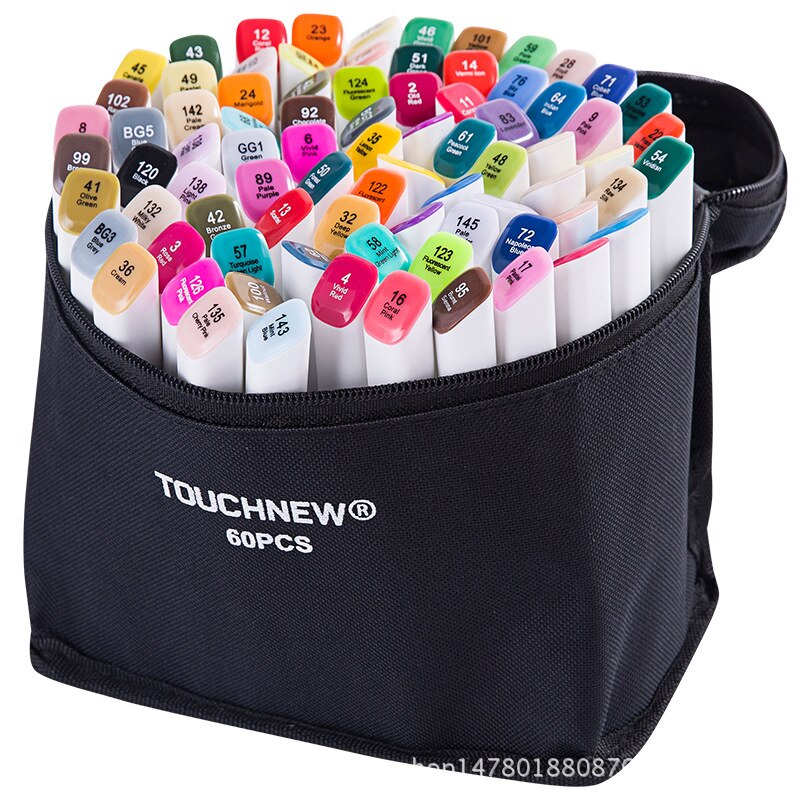 TouchNew 7th Generation Single 168Colors Artist Manga Graphic Based Art Markers Alcohol Based Pen Marker Set Art Supplies