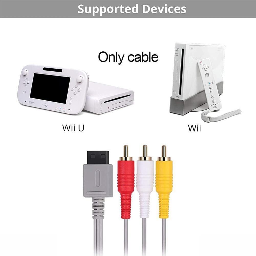 1,8 M Cable AV para Nintendo para WII Mini para WII/consolas WII U | WII U Audio estéreo Cable para televisión de Cable de Video RCA J7Z0