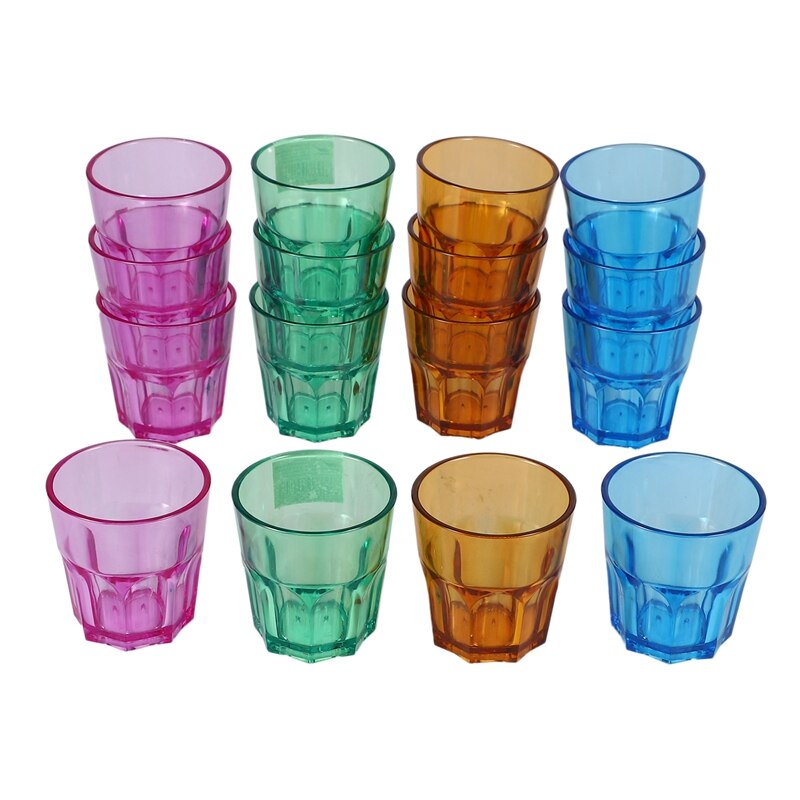 16 pièces 160Ml incassable Premium jus gobelet en plastique-gobelets en plastique-va au lave-vaisselle