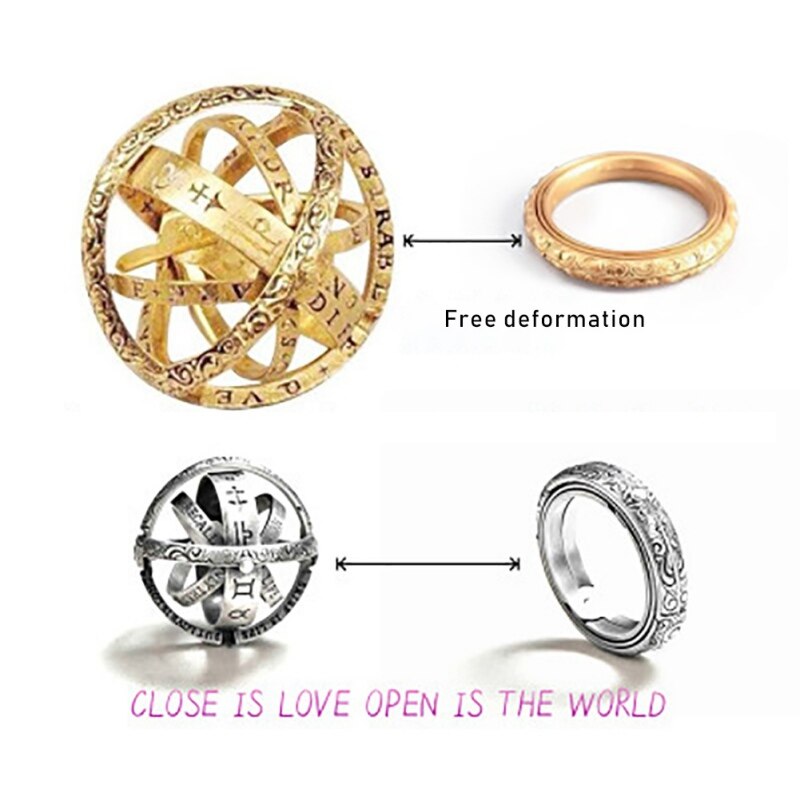 Rotatable Basic Ring Complex Shapes For Men Ring Valentines For Casual Male Jewelry Beauty Decorations Supply