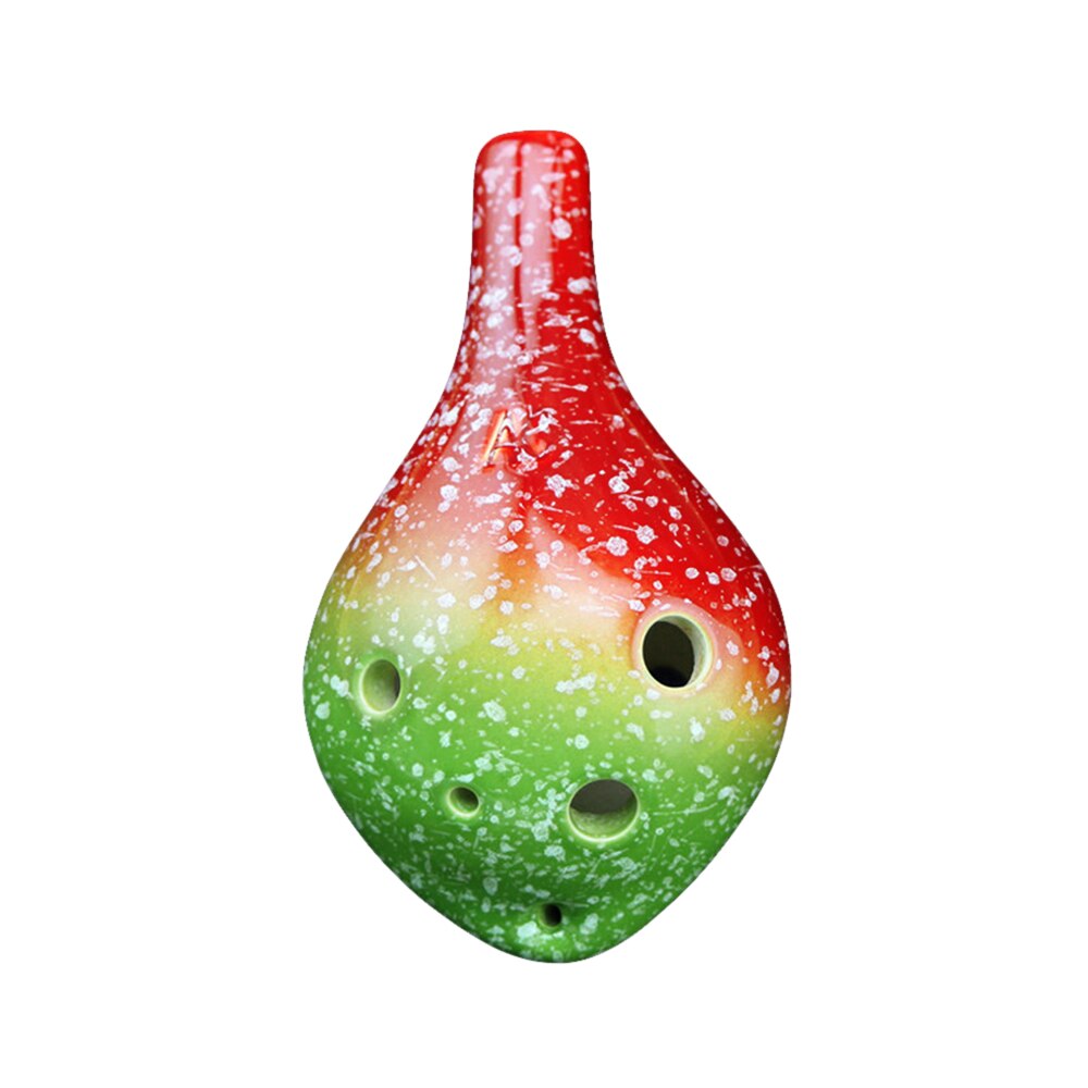 6 otwory ceramiczne Ocarina alt C styl butelki wina instrument muzyczny z smycz partytura dla miłośników muzyki i ucznia: czerwony zielony