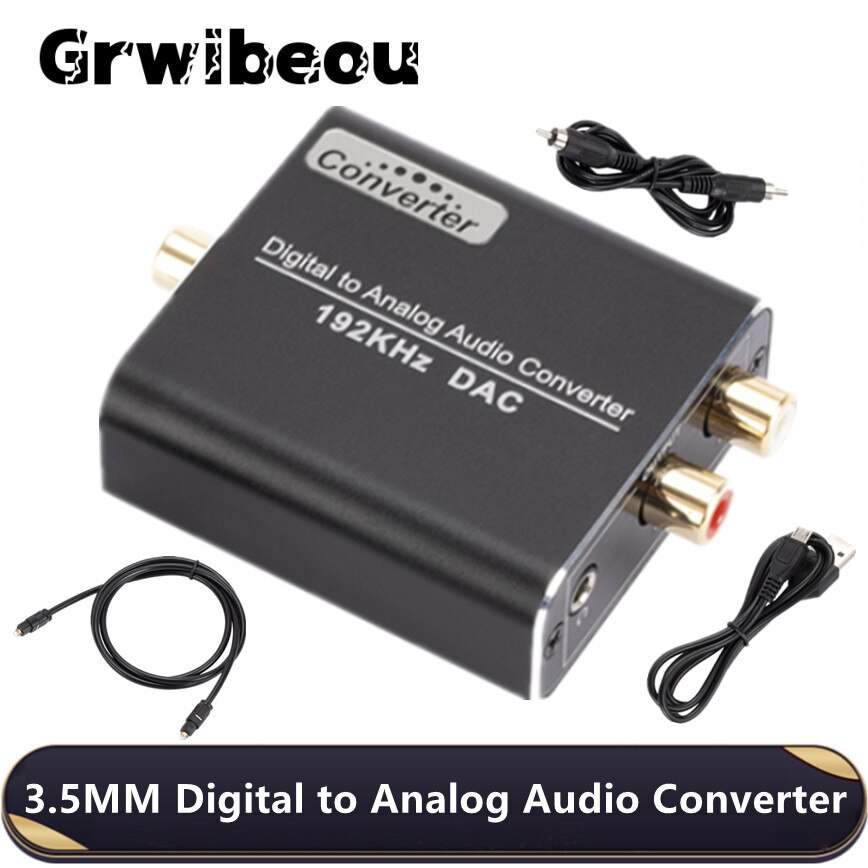 3.5Mm Jack Digital To Analog Audio Converter Coaxial Optical Fiber Aux Rca L / R Converter Spdif Digital Audio Decoder Amplifier