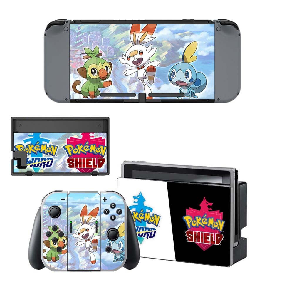 Nintend Switch Console + Vreugde-Con Controller Vinyl Skin Sticker Set voor Pokemom Beschermende Skins voor NS Schakelaar: YSNS1896