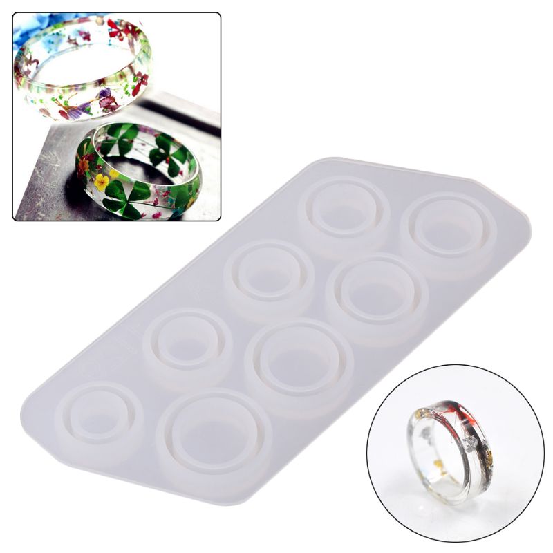 Platte Ringen Mold Collection Handgemaakte Diy Maken Ring Sieraden Siliconen Mal Crystal Epoxy Mould