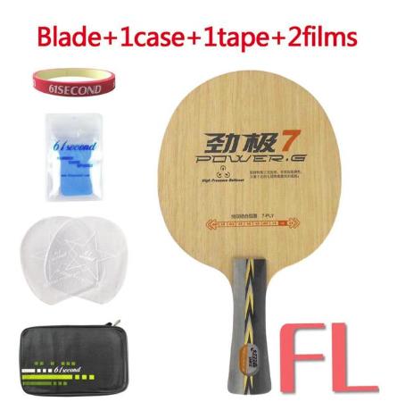 DHS POWER-G 7 ( PG7, sans boîte) lame de Tennis de Table (classique 7 plis) PG 7: FL  with F 1case