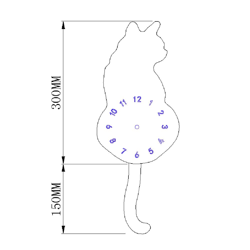 Cute Cat Quartz clocks Pendulum Clock Swinging Tail Wall Clock home Bedroom mirror Wall Quartz Needle Decor Wall Watch Clocks G2