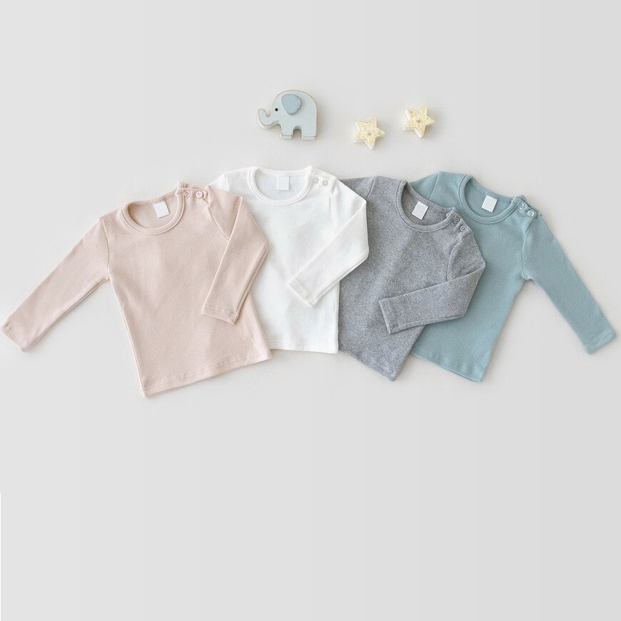 Lente Baby Jongens En Meisjes Solid T-shirt Kids Candy Kleur Tops