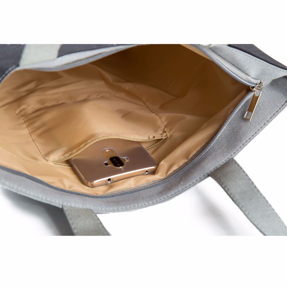 Miyahouse-Bolso de mano de lona con estampado de unicornio para mujer, bolsa de hombro para la playa,