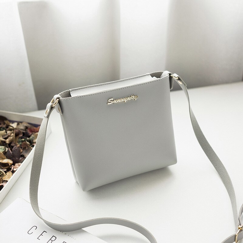 Mara's Dream Women Solid Zipper Shoulder Bag Crossbody Bag Messenger Phone Coin Bag Small Bolsas Feminina Saco Bags: E Gray