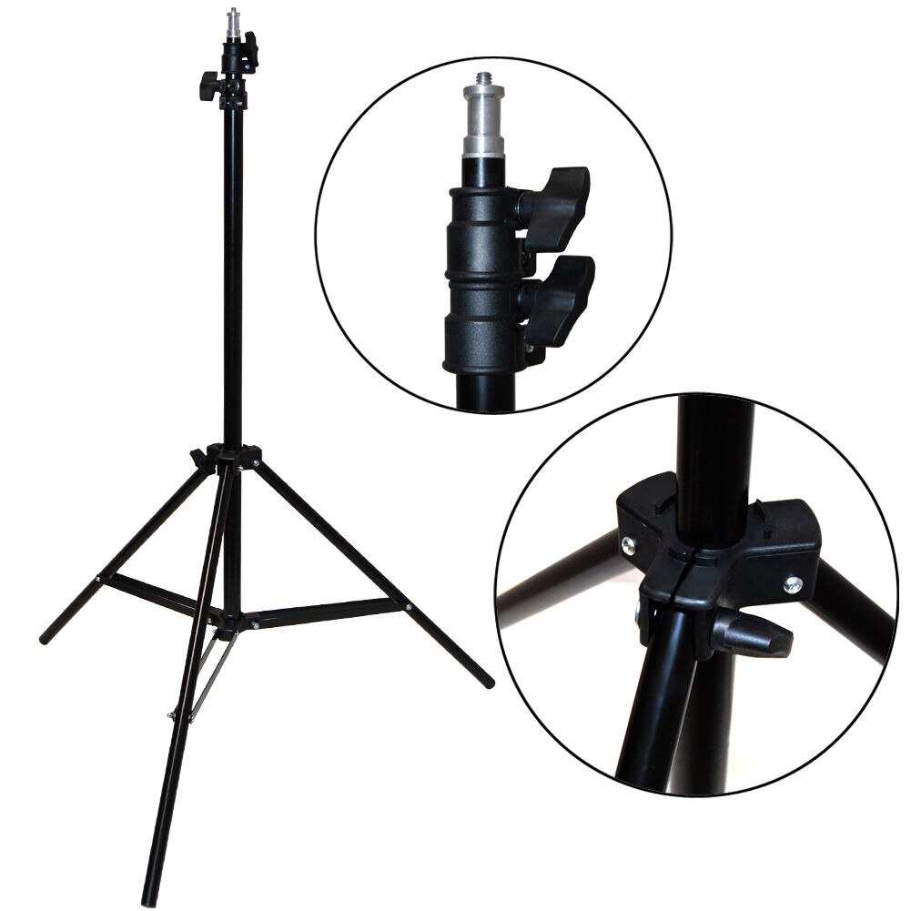 2pcs 195cm Light Stand Flash Studio Lighting Umbrella Foldable Studio Photography Light Flash Stand Support Three Flash Tripod