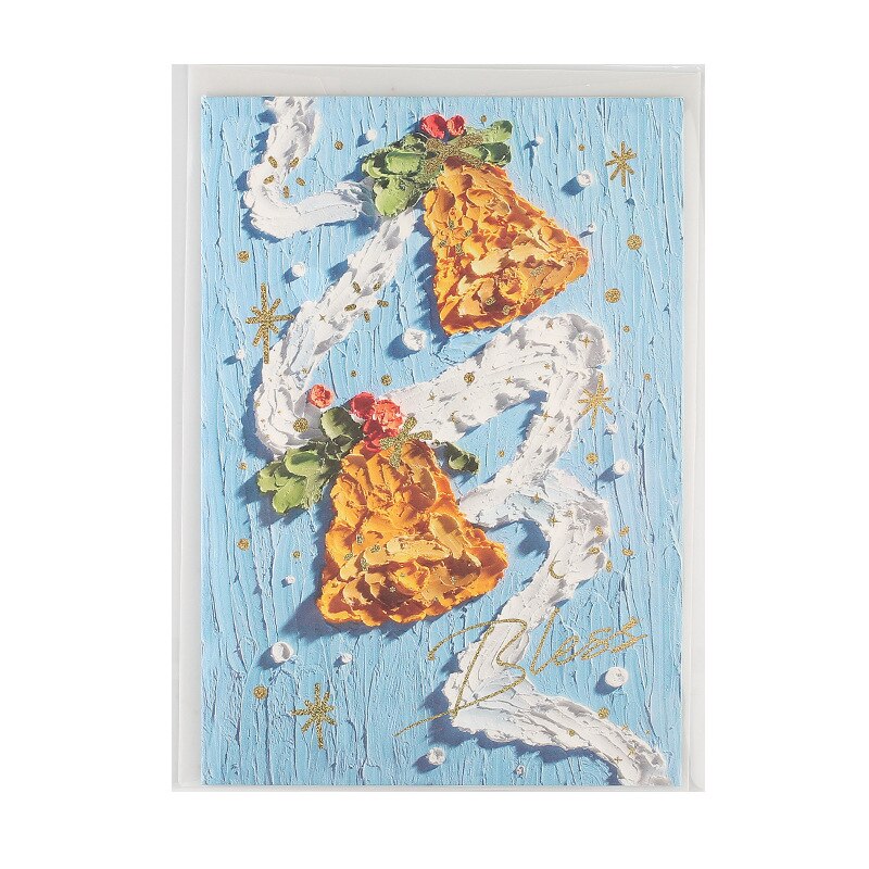 4pc/lot Pop UP Santa Claus Snowman Merry Christmas Tree Greeting Card With Envelope Party Invitations Year Postcard