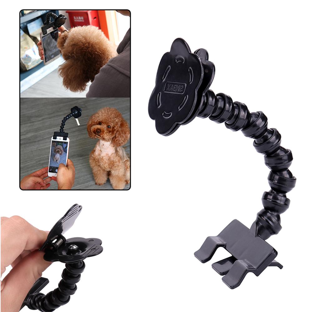 Portable Pet Selfie Stick Flexible Neck Stick Clip for Pets Dog Cat Black/White For IPhone Samsung And Most Smart Phones Tablet