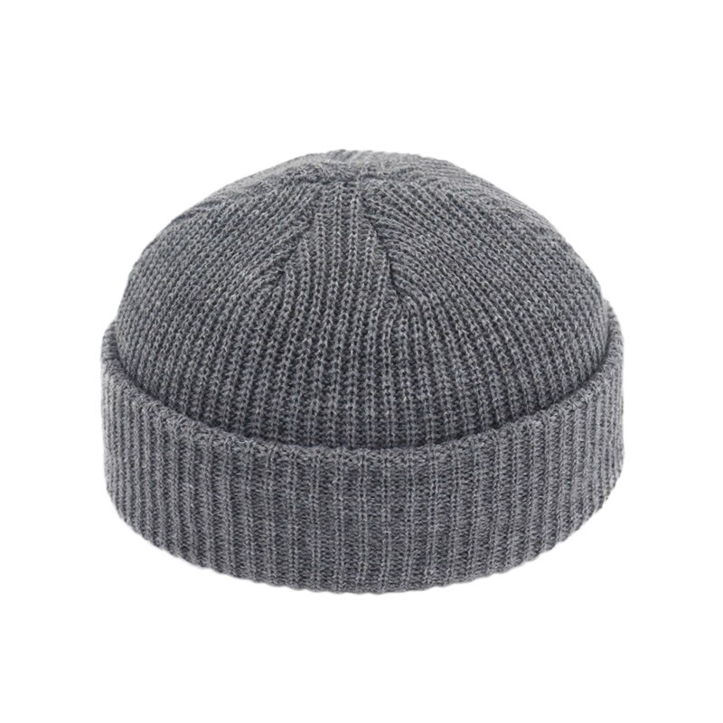 Kvinder mænd strikhue hue kalot sømandskasket manchet kantløs retro navy stil hue