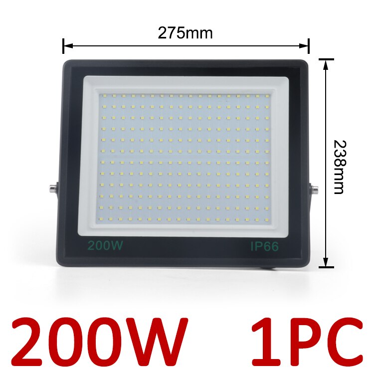 foco led exterior 300W , Reflector LED de 220V, IP66 focos led para casa exterior, proyector LED impermeable, iluminación de 200W, 150W, 100W, 50W: 200W