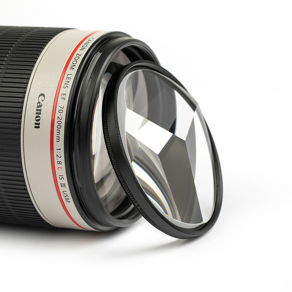 Filtro de prisma de cámara caleidoscopio dividido 77mm 82mm fotografía de remolino filtros de efectos especiales prisma lente de cámara SLR para Canon Nikon: Marrón / 77mm