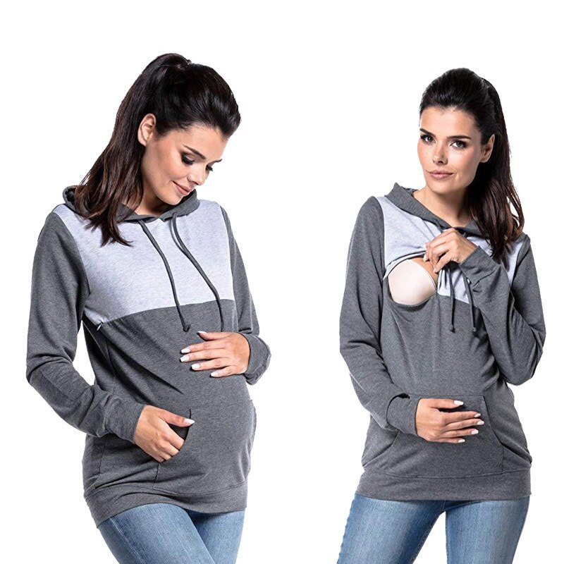 Orthographe couleur femme enceinte vêtements Lactation capuche maternité hiver vêtements Embarazada Parent vêtements hauts