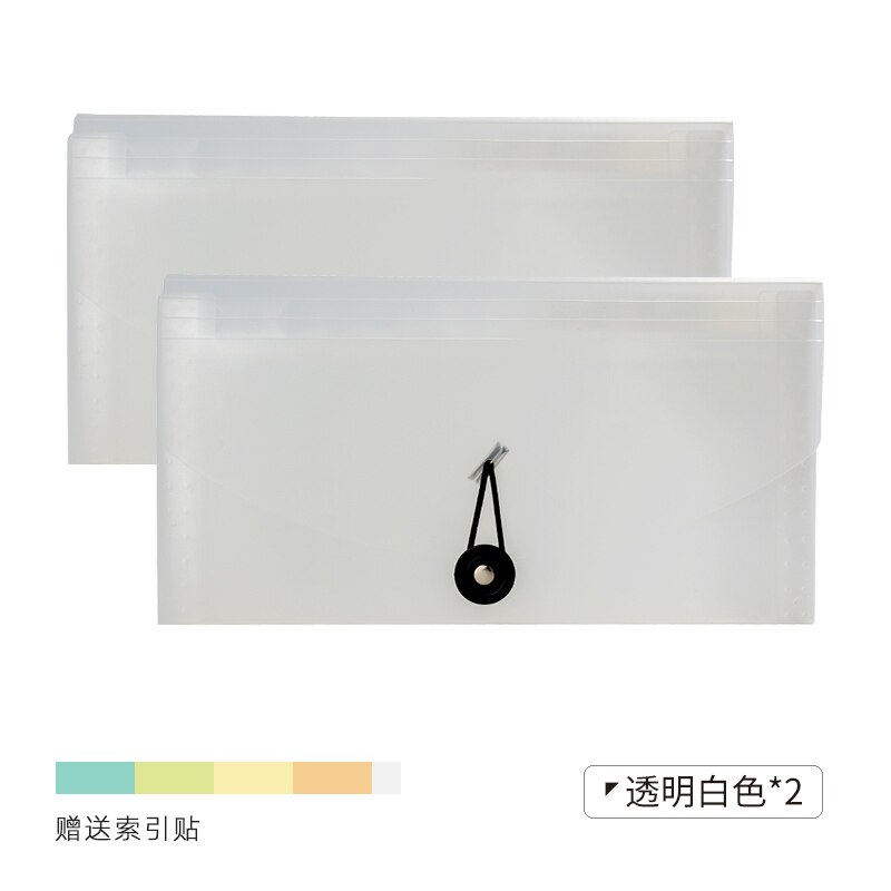 Sac de rangement de Classification à 13 couches, sac d'orgue, dossier de facture, sac de Document, sac de rangement de facture, petit dossier, papeterie de bureau: A white 2pcs