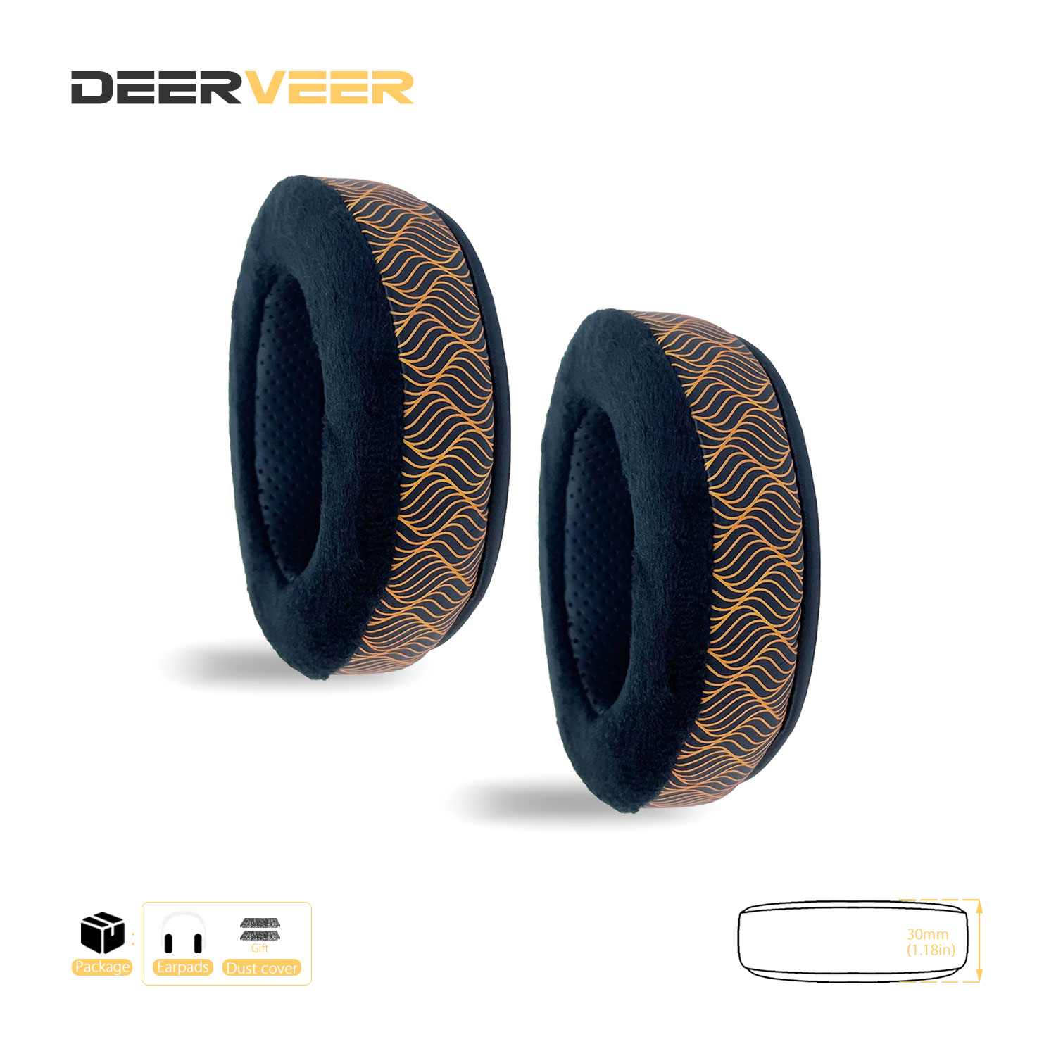 DEERVEER – oreillettes de remplacement pour écouteurs Roccat ElO 7.1 AIR, ELO 7.1 USB, ELO X stéréo, coussinets en mousse à mémoire de forme épais: 2Velvet color