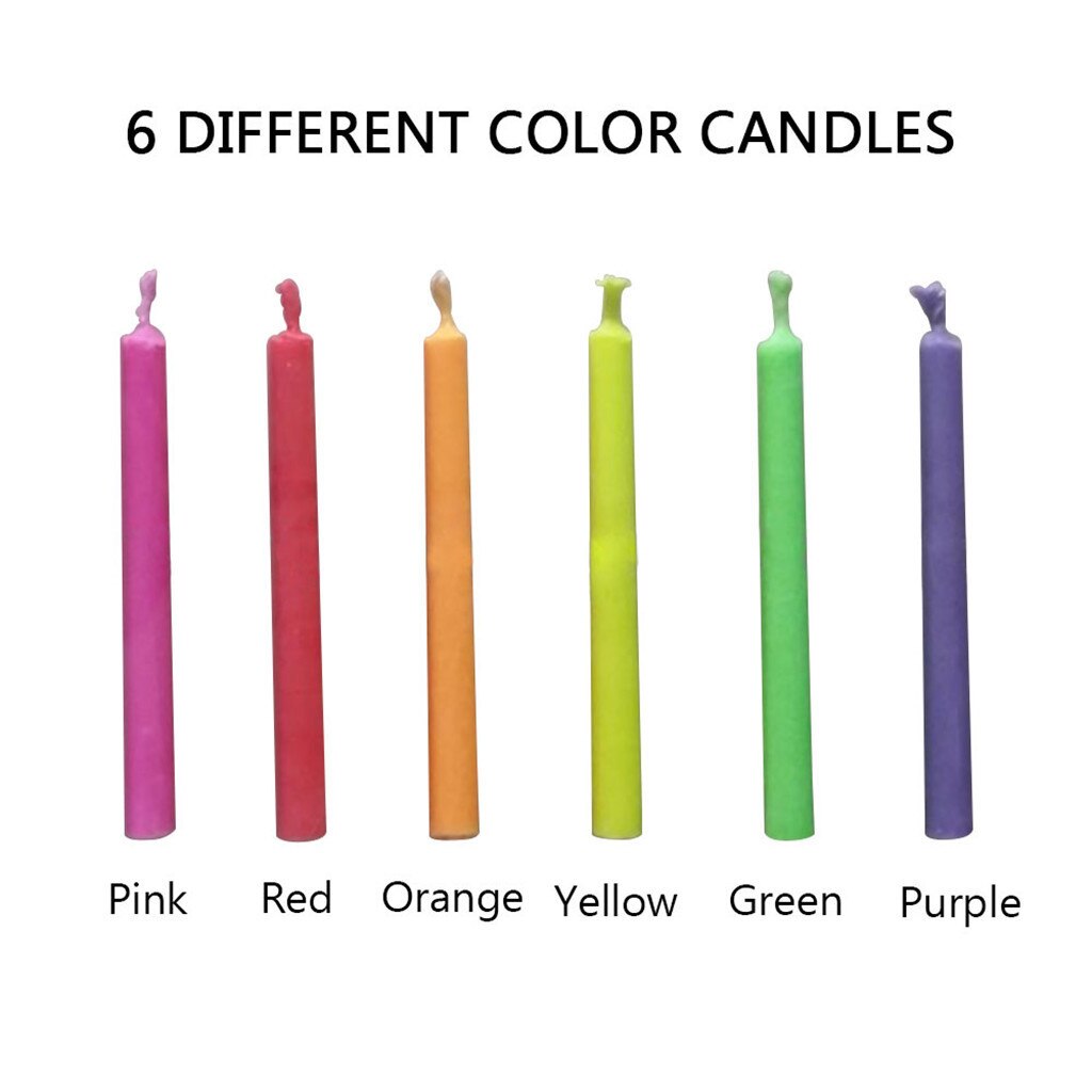 Bougie d'anniversaire, flamme colorée, protection de l'environnement, cire comestible, décoration de gâteau, #5: 6 colours